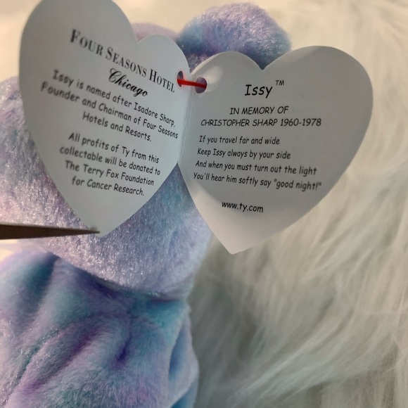 Ty(16) Issy Chicago Four Seasons Hotel Purple Stuffed Animal Bear - Picture 3 of 11